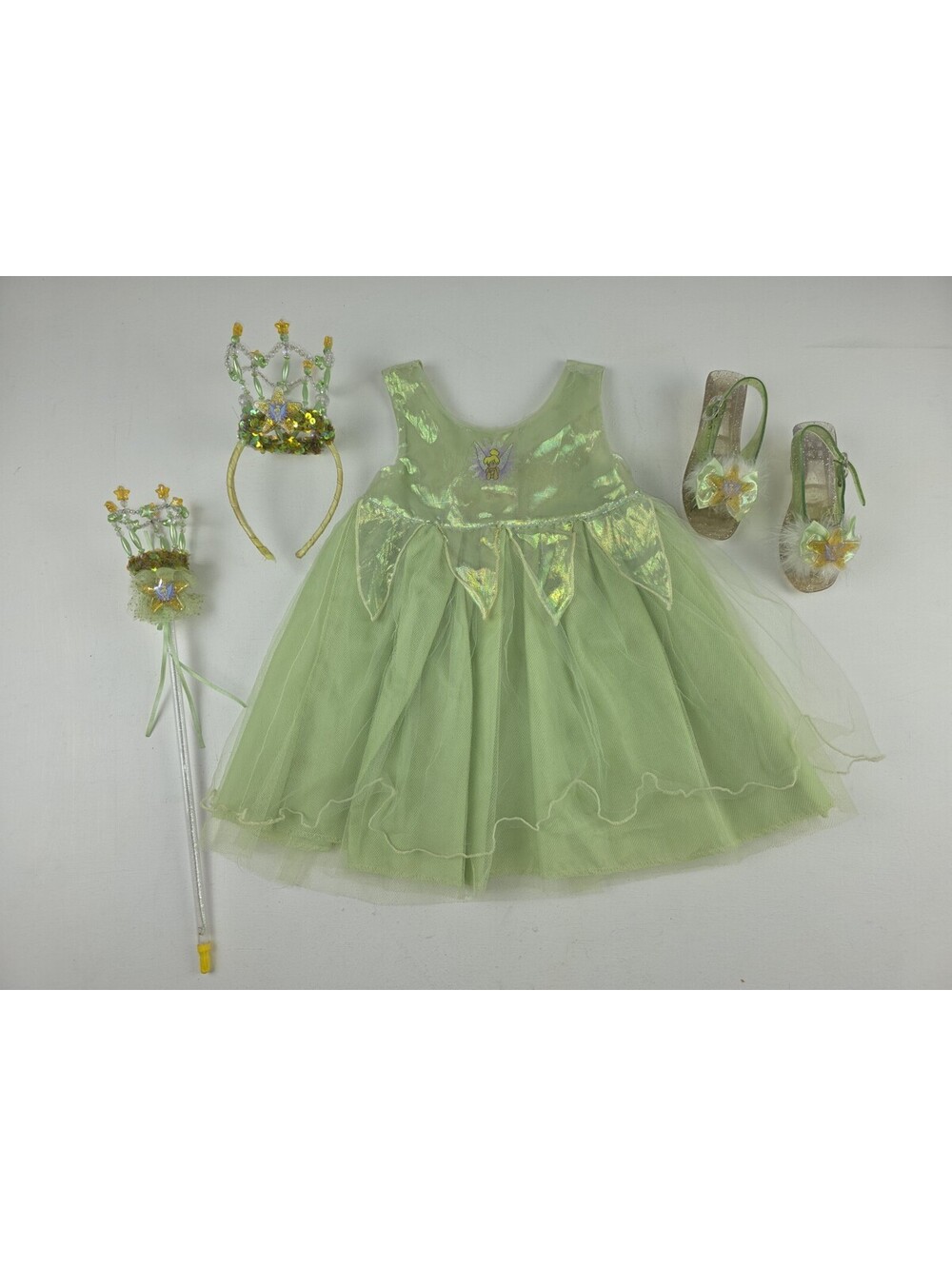 Y2K DISNEY Store Princess Peter Pan Fairy TINKERBELL Fancy Dress COSTUME XXS 2/3